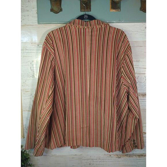 Cato Woman 26/28W Pink Striped Corduroy Blazer Jacket Plus Size Preppy Geekcore - Picture 2 of 7